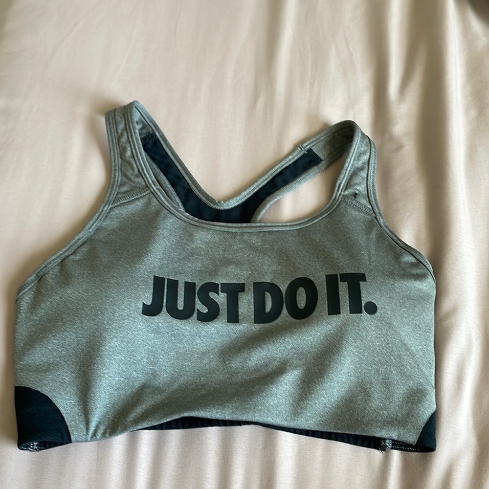 Grey Nike sports bra